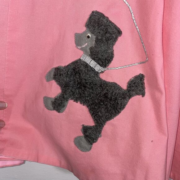 Vintage 1950s Style Pink Poodle Skirt Handmade Full Circle Rockabilly Size S - Picture 3 of 9